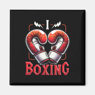 I Love Boxing Red Boxing Gloves Heartshape Love Bo Magnet