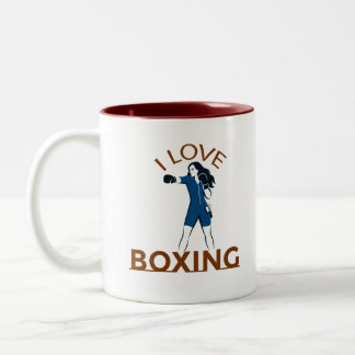 I Love Boxing Two-Tone Coffee Mug