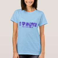 I Love Boys Bug and Hawaiian Print Cartoon Purple