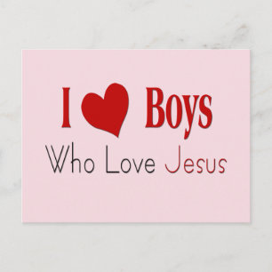 I Love Boys Postcard