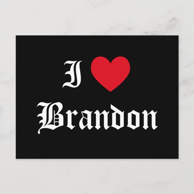 I Love Brandon Postcard (Front)