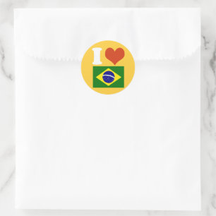 I love Brasil Classic Round Sticker