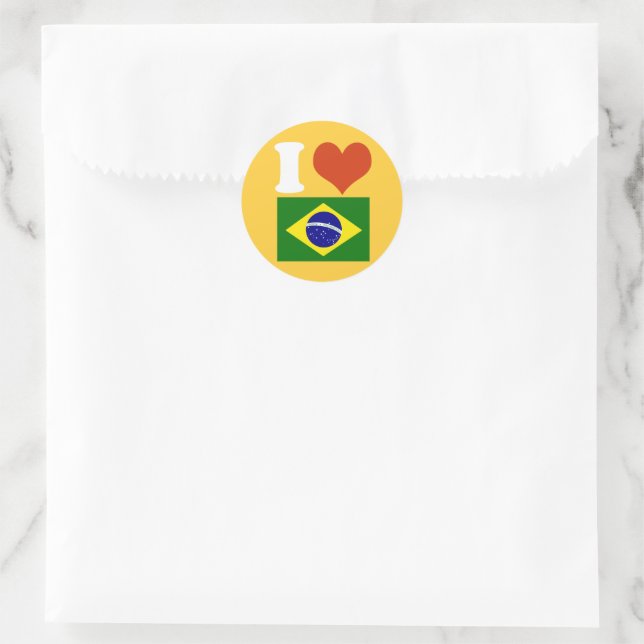 I love Brasil Classic Round Sticker (Bag)