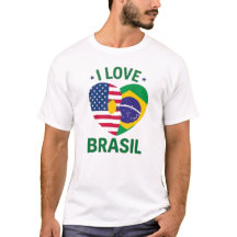I Love Brasil USA Flag Heart 