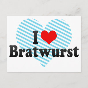 I Love Bratwurst Postcard