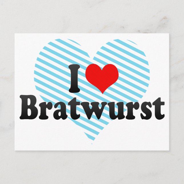I Love Bratwurst Postcard (Front)