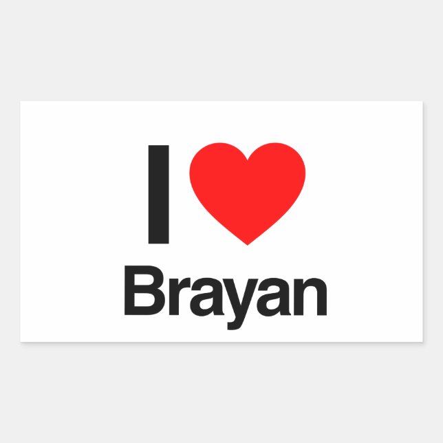 i love brayan rectangular sticker (Front)