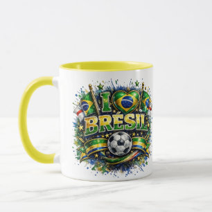 I love Brazil 2026 Soccer Fan  Mug