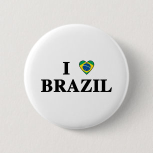 I Love Brazil 6 Cm Round Badge