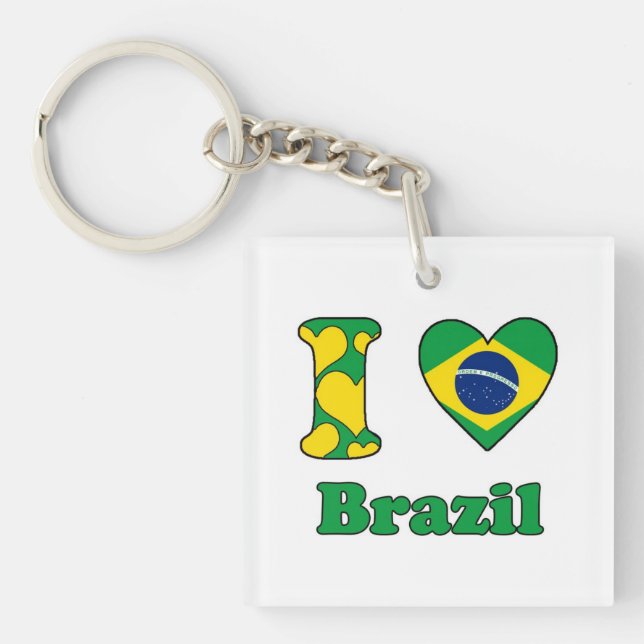 I love Brazil Key Ring (Front)