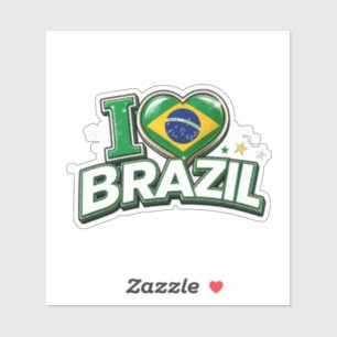 I Love Brazil Patriotic Soccer Fan Brazilian