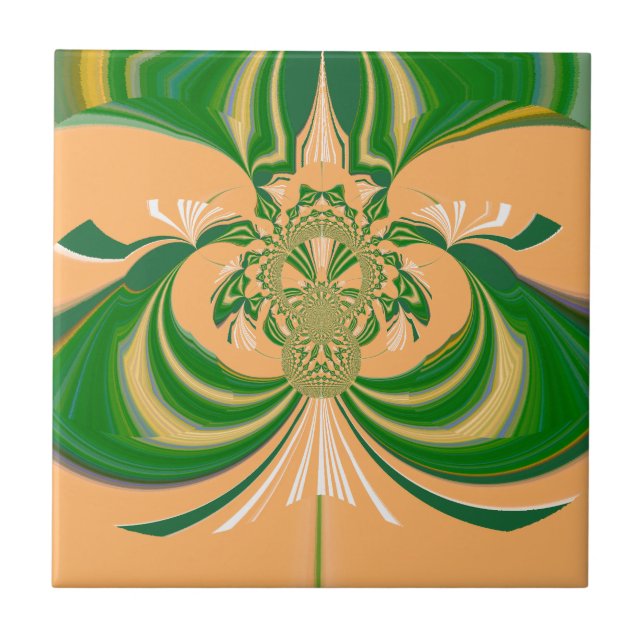 I love Brazil Yellow Green Design. Tile (Front)
