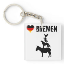 I love Bremen with the Four Musicians Key Chain