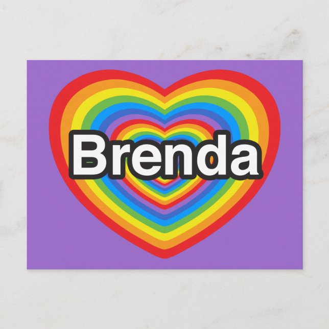 I love Brenda. I love you Brenda. Heart Postcard (Front)