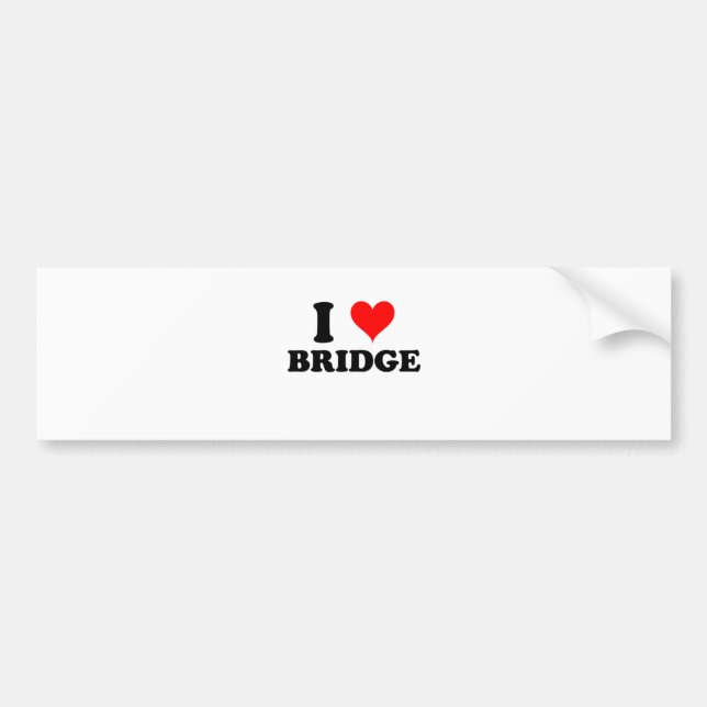 I Love Bridge Bumper Sticker (Front)