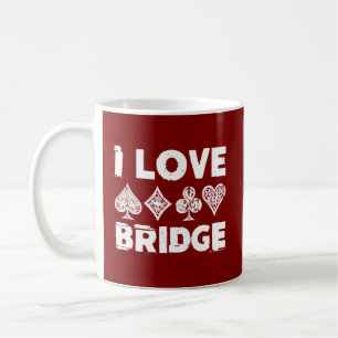 I Love Bridge Card Game Player Coffee Mug