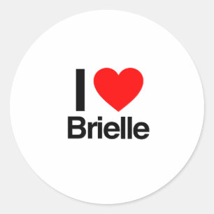 i love brielle classic round sticker