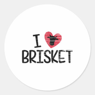 I Love Brisket T Shirt Beef Foodie Bbq Novelty _1 Classic Round Sticker