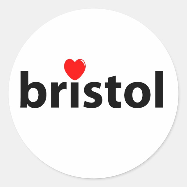 I love Bristol Classic Round Sticker (Front)
