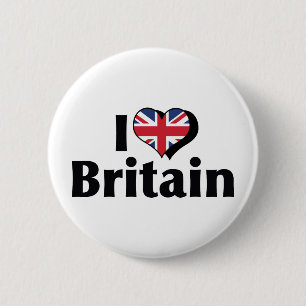 I Love Britain Flag 6 Cm Round Badge