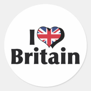 I Love Britain Flag Classic Round Sticker