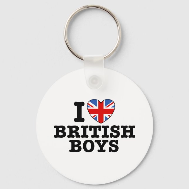 I Love British Boys Key Ring (Front)