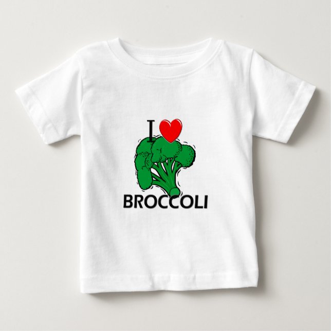I Love Broccoli Baby T-Shirt (Front)