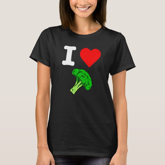 I Love Broccoli I Heart Vegetables Organic Vegan L T-Shirt (Front)