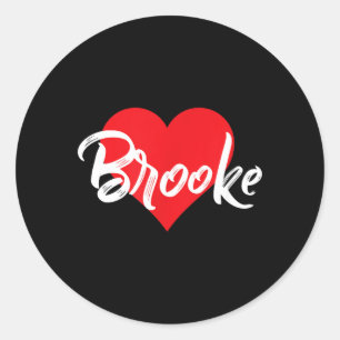 I Love Brooke First Name Classic Round Sticker