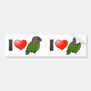 I Love Brown-headed Parrots Bumper Sticker