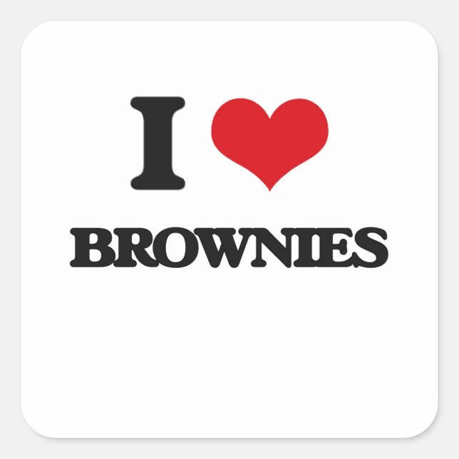 I Love Brownies Square Sticker (Front)