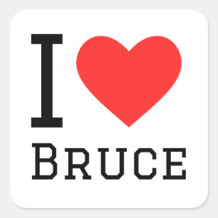 I love Bruce Square Sticker