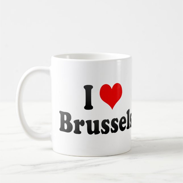 I Love Brussels, Belgium Coffee Mug (Left)