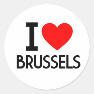 I Love Brussels Classic Round Sticker