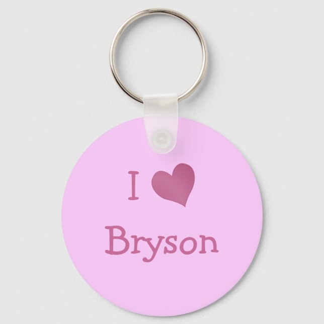 I Love Bryson Key Ring (Front)