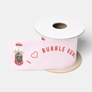 I Love Bubble Gum Satin Ribbon