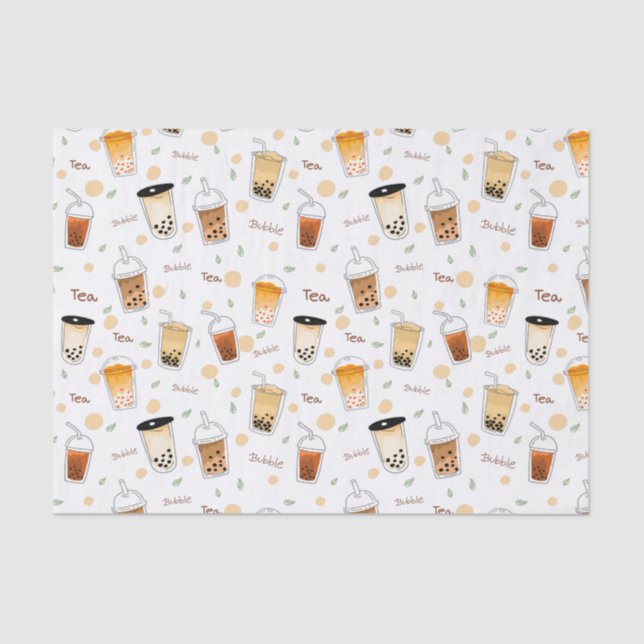 I love bubble tea white tissue paper (Front)