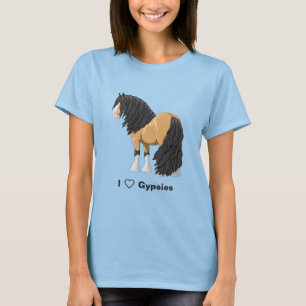 I Love Buckskin Gypsy Vanner Draught Horses T-Shirt