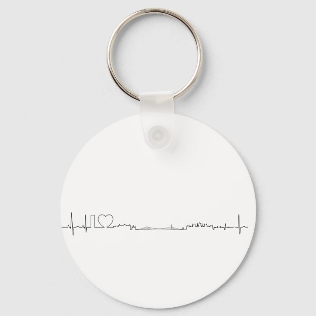 I love Budapest (ecg style) souvenir Key Ring (Front)