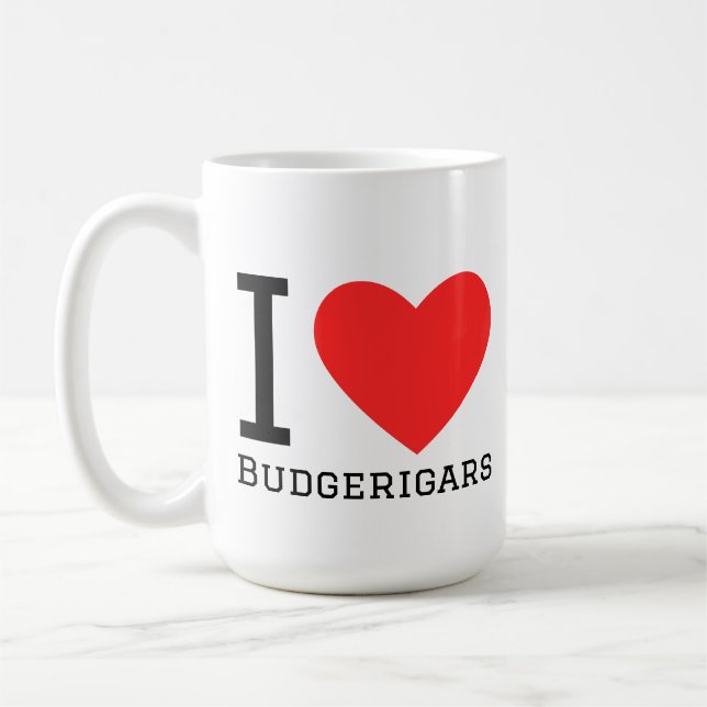 I love budgerigars coffee mug (Left)