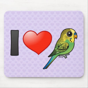 I Love Budgies Mouse Pad