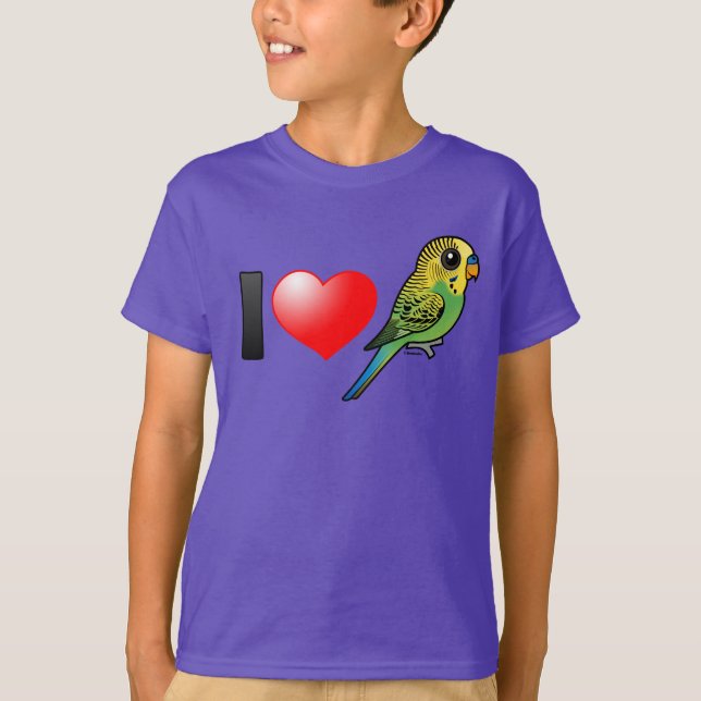 I Love Budgies T-Shirt (Front)