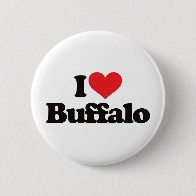 I Love Buffalo 6 Cm Round Badge (Front)