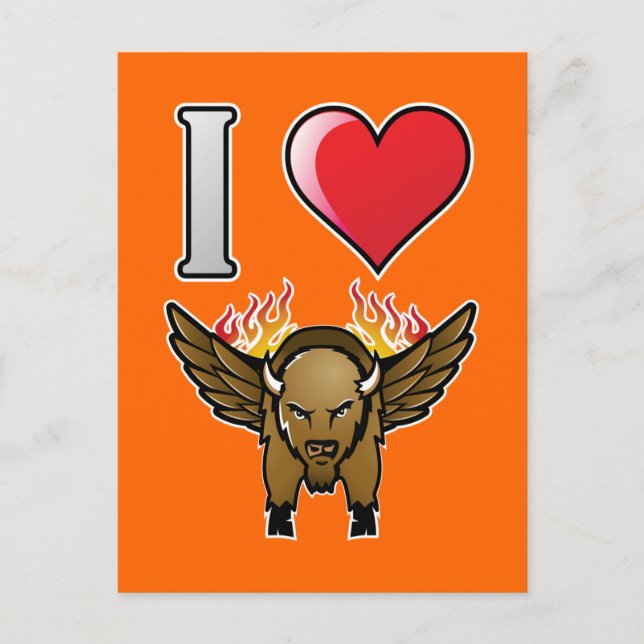I Love Buffalo Wings Postcard (Front)