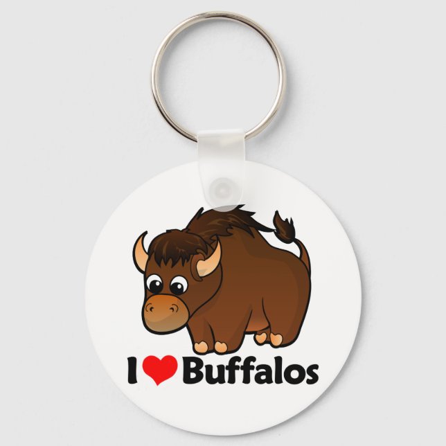 I Love Buffalos Key Ring (Front)