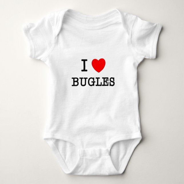 I Love Bugles Baby Bodysuit (Front)