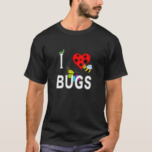 I Love Bugs Caterpillar Honey Bee Butterfly Insect T-Shirt