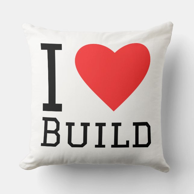I love build square sticker cushion (Front)