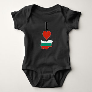 I Love Bulgaria Vertical I Heart Country Flag Map Baby Bodysuit