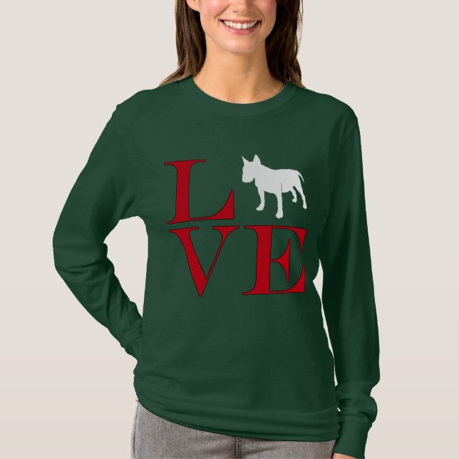 I Love Bull Terriers - Dark Coloured Tee (Front)